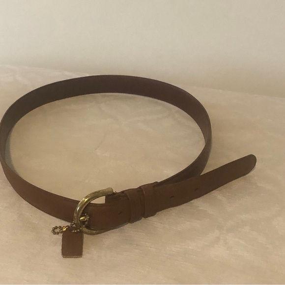 COACH Brown Leather Belt with Gold Hardware - Picture 2 of 10